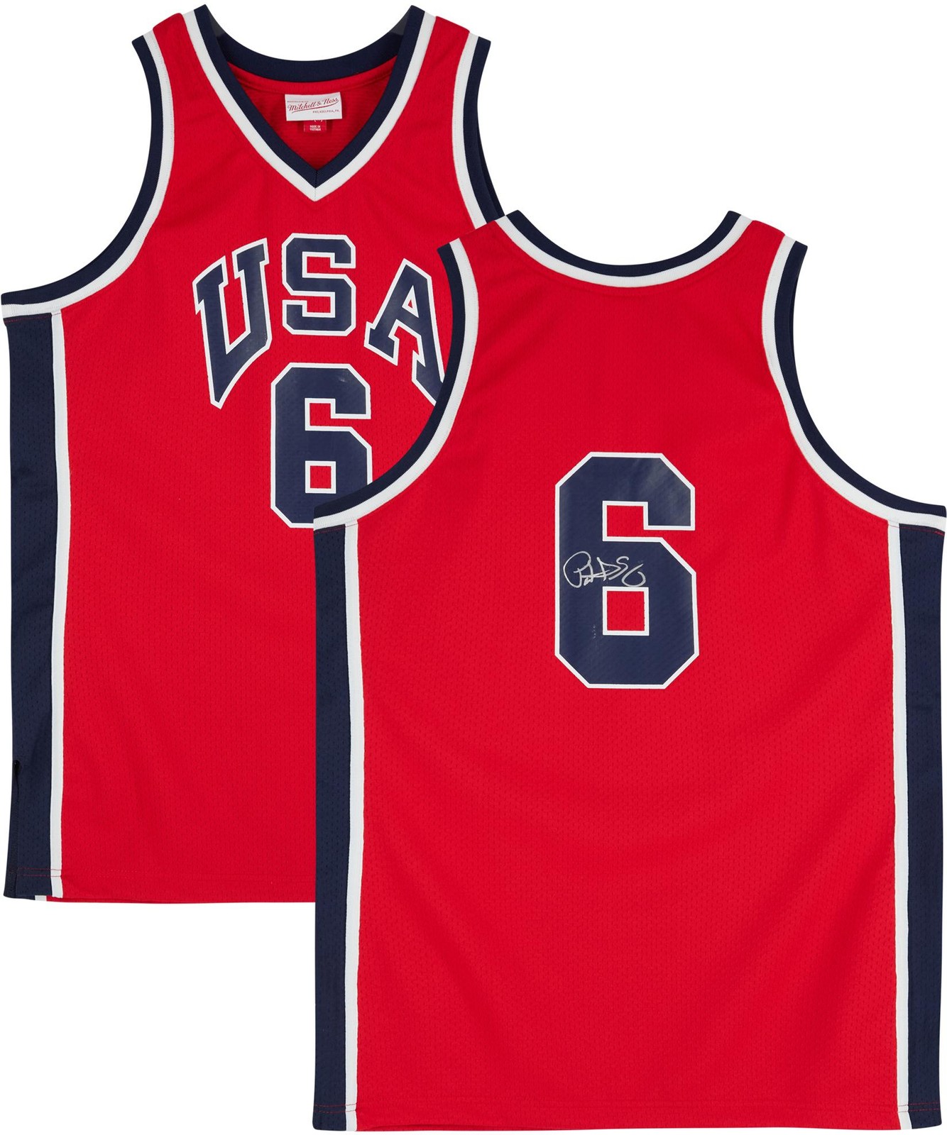 Patrick Ewing Autographed Signed New York Knicks Knicks Mitchell and Ness Red 1984 Team USA Authentic Jersey 