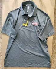 Under Armour Polo Shirt Mens Large Grey Loose Short Sleeve UPF 50 Defect