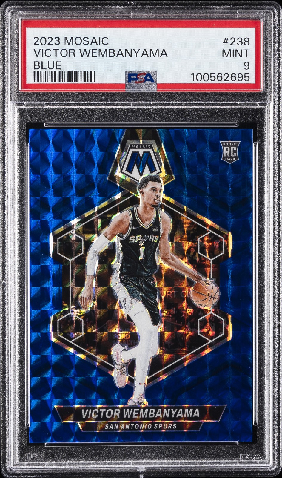 2023 PANINI MOSAIC BLUE #238 VICTOR WEMBANYAMA 169/199 PSA 9