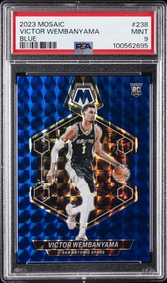 2023 PANINI MOSAIC BLUE #238 VICTOR WEMBANYAMA 169/199 PSA 9