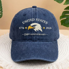 USA 250th Anniversary Hat United States 1776-2026 Embroidered Baseball Cap