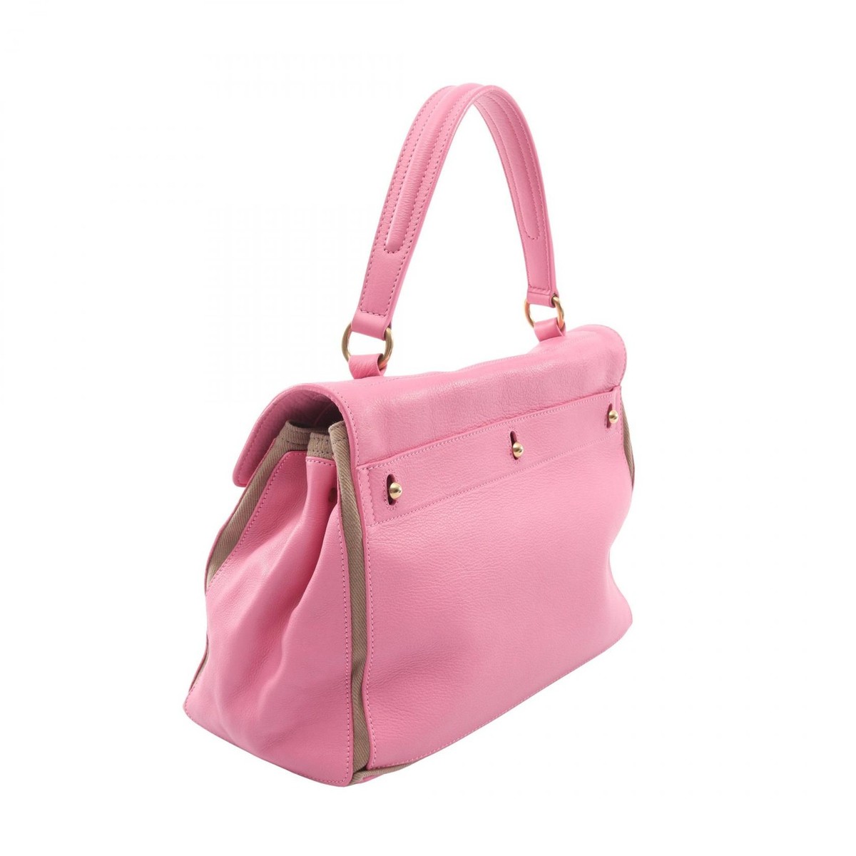YVES SAINT LAURENT Muse Two Handbag 229680 leather canvas Pink