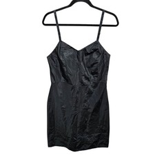 Vintage Sears Nylon Black Short Slip Dress Anti-Cling Sz 38