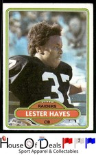 1980 Topps #195 Lester Hayes Oakland Raiders Football card Rookie RC. rookie card picture