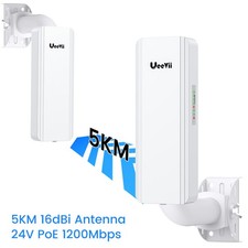 Access Point Wireless Esterno WIFI Bridge 5.8G 1200Mbps 5KM Estensore di Rete CPE