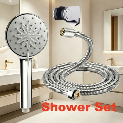 Shower Head High Pressure Hand Shower Showerhead Water Saving with 1.5m Hose 6Mo