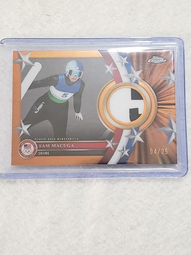 2026 Topps Chrome US Olympic SAM MACUGA Orange Player-Used Memorabilia Patch /25