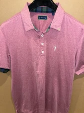 William Murray Golf Polo Shirt Solid Pink Men Large Mint