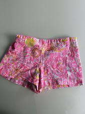 Lilly Pulitzer Girls Pink Yellow Callahan Tiki Stand Shorts 12