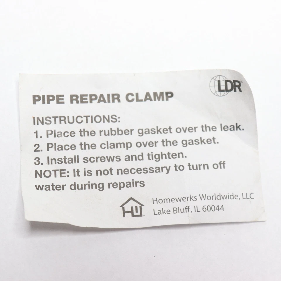 Abrazadera de reparación de tuberías LDR IPS con junta de neopreno 3/4" Foto 2 de 4