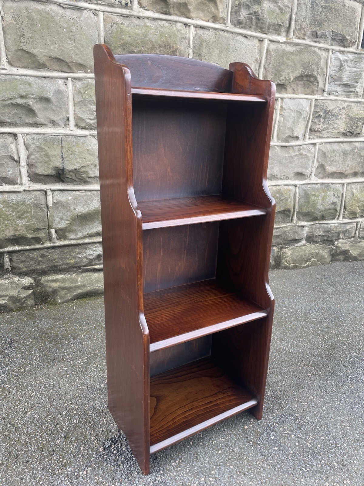 Antique Oak Waterfall Open Bookcase Bookshelves