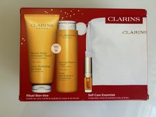 Clarins Self-Care Essentials Gift Set with Bag. Brand New In Box