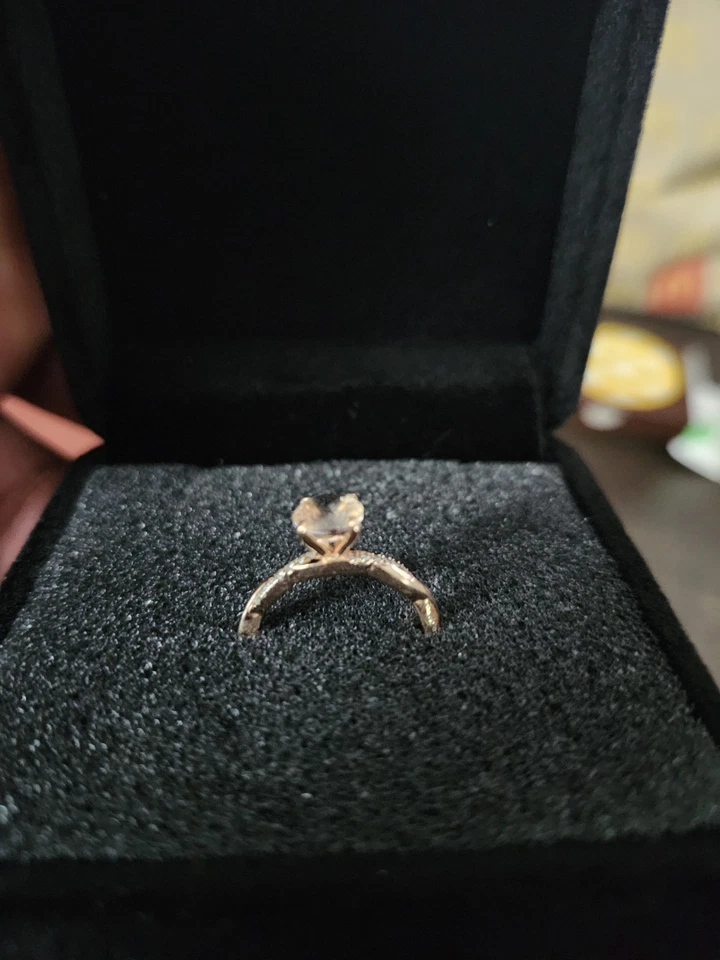 1Ct Round Cut Morganite Solitaire Engagement Wedding Ring in 10k Solid Rose Gold - Image 2 of 4