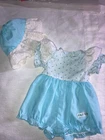 Vintage Cabbage Patch Kids/Doll Clothes - Blue Preemie Outfit with Hat (309))