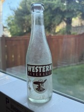 RARE SMILING COWBOY WESTERN BEVERAGES ACL SODA BOTTLE LEWISTOWN Montana