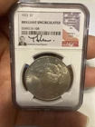 1923 NGC BU Uncirculated Peace Dollar 90% Constitutional Silver Coin Good Date