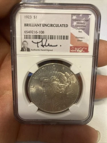 1923 NGC BU Uncirculated Peace Dollar 90% Constitutional Silver Coin Good Date