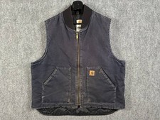 Vintage Carhartt Vest Midnight V02 MDT Quilted Lined Canvas Navy Blue XL Regular