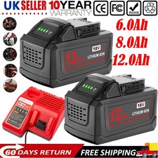 12.0AH Battery For Milwaukee for M18 18V Extended Lithium 48-11-1880 or Charger