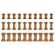 30Pcs Wooden Empty Spools Unfinished Wood Thread Bobbins 3 Sizes Brown
