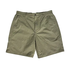Duck Camp Cargo Outdoor Shorts Elastic Waist Pockets Stretch Mens L Beige