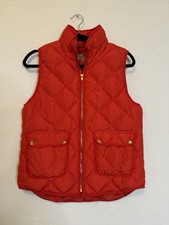 Woolrich Womens M Red Duck Down Gorpcore Puffer Full Zip Quilted Outdoor Vest
