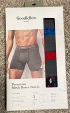 Goodfellow  Co Premium Mesh Boxer Briefs 3-Pack - Black/Blue/Red - Men  s Large