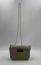 Versace Parfums Womens Beige Chain Strap Zipper Crossbody Purse Stained