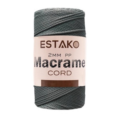 2 mm PP Polyester Macrame Cord DIY Crafts Wall Hanging 200g/225m 3064 Grey