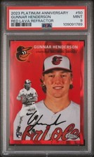 2023 Topps Chrome Platinum Gunnar Henderson Red Lava Refractor /5 PSA 9