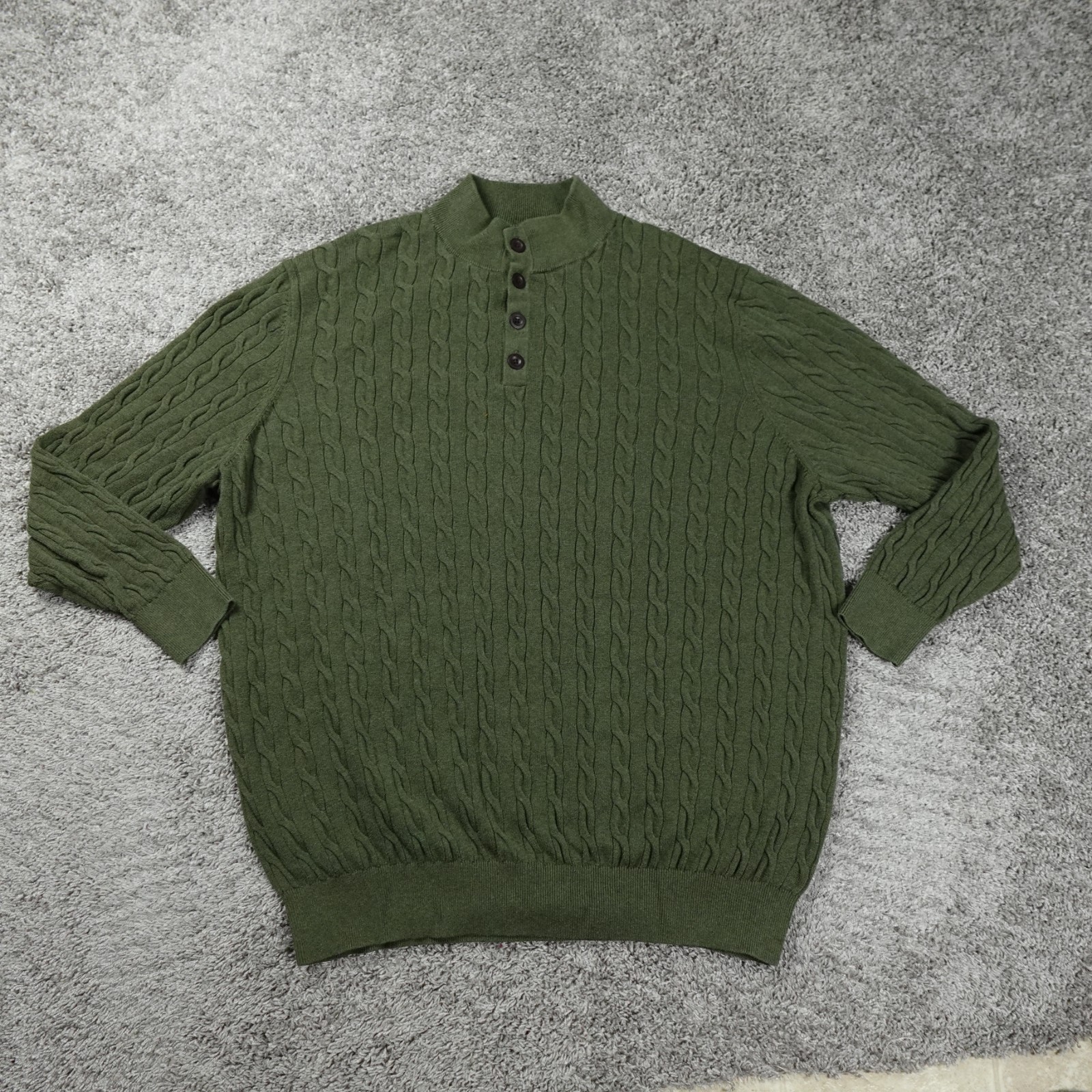 Oak Hill Sweater Mens 4XLT Tall Shawl Collar Long Sleeve Knit Pullover Cotton