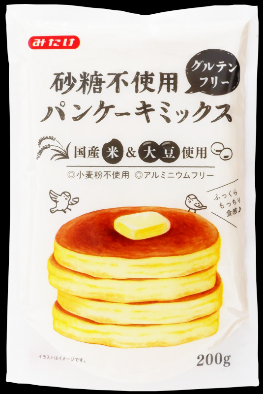Mezcla de panqueques sin gluten Mitake harina de arroz de soja japonesa みたけ 大豆 米粉 パンケーキミックス