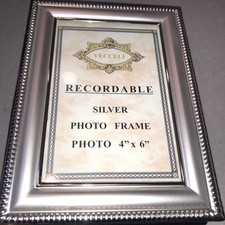 Vecceli Recordable Silver Photo Frame Photo 4x6 NWT