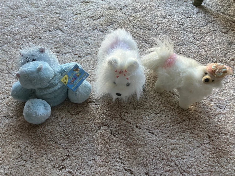 2-Webkins Plush 1-otherWhite Yorkie Maltese Pink Plush Dog Ganz,Blue Hippo,other - Image 2 of 4