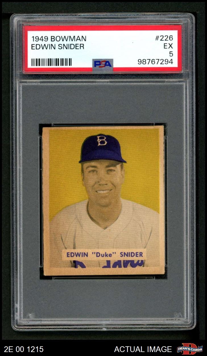 1949 Bowman #226 Duke Snider Dodgers RC HOF PSA 5 - EX