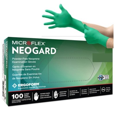 Chloroprene Exam Gloves Non-Sterile Powder-Free Multiple Sizes Box 100