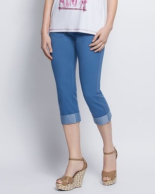 Hose blau 36 38 Damen Schlupfhose 6/8-Hose in Jeans-Optik hellblau P3