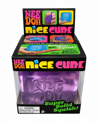 Schylling NeeDoh Nice Cube Super Solid Squish Squeeze Toy Purple 3+ 25361HY
