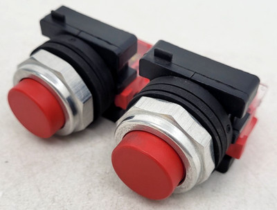 Lot of 2 - CBNC c3controls Contact Block w/ Red Pushbutton - Next Day Option New