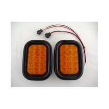 Amber 15 Led Rectangle Marker Park Turn Signal Lights Grommets Wire Pigtails