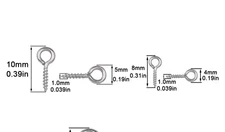 Stainless Steel Mini Eye Pins Silvery Screw-In Eyelets For Jewelry Making DIY