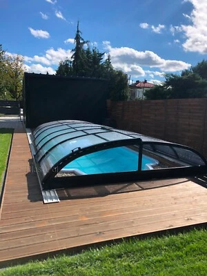 Gfk Pool Überdachung 6 Poolhalle, Schwimmbecken Abdeckung 640x345x80 HERSTELLER - Bild 1 von 4