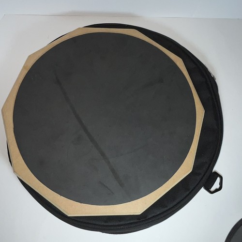 Double Sided Drum Pad 11 1/2 inch Silent Drum Practice Pad With Case - Pre Owned - Picture 9 of 12