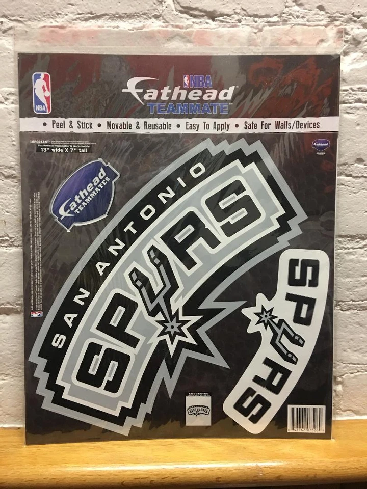 Calcomanía de vinilo pelar y pegar compañeros de equipo Fathead de los San Antonio Spurs de la NBA calcomanía de agujero de maíz Foto 2 de 2