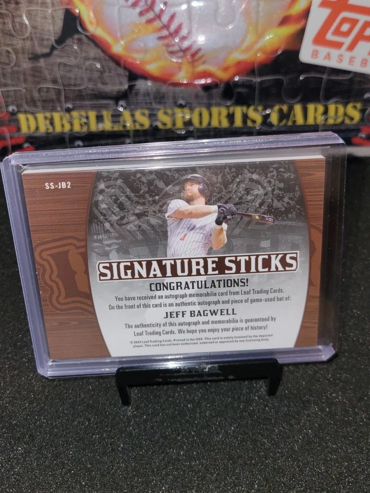 2024 Leaf Lumber Jeff Bagwell #'d 4/4 蓝色签名棒亲笔签名蝙蝠遗物 — 第 2/2 张图片