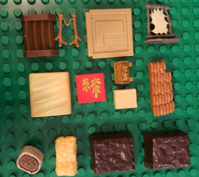lot #156 - 13 plastic blocks and mini stair and accessories for playsets