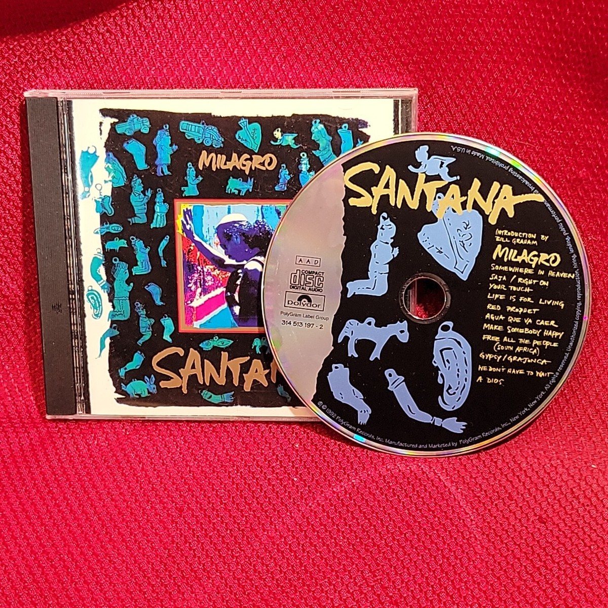 Carlos SANTANA Milagro 1992 audio music compact disc CD 90s