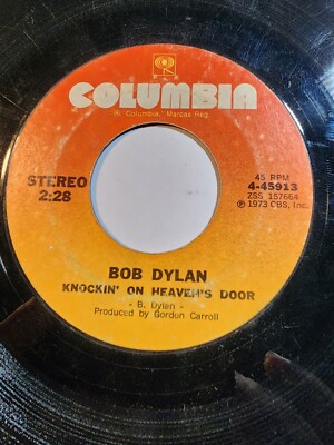 Bob Dylan ''Knockin On Heavens Door/Turkey Chase'' 45rpm Columbia GOOD F309