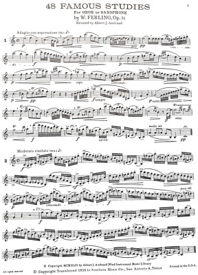 48 Famous Studies for Oboe or Saxophone, 1st Oboe Part plus 3 duos