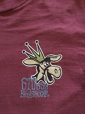 Vtg Stussy Big Ass Gear T-Shirt Maroon Single Stitch Large Vtg Stussy Big Ass Gear T-Shirt Maroon Single Stitch Large